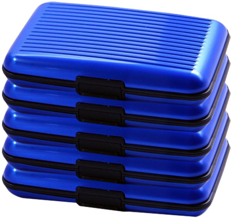 PeepalComm Pc-Alumablue5pc 6 Card Holder(Set of 5, Blue)
