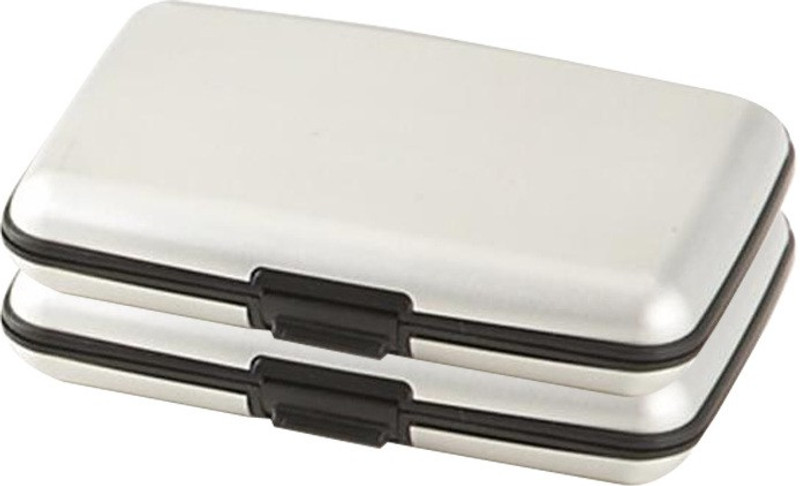 Jazam 6 Card Holder(Set of 2, Silver)