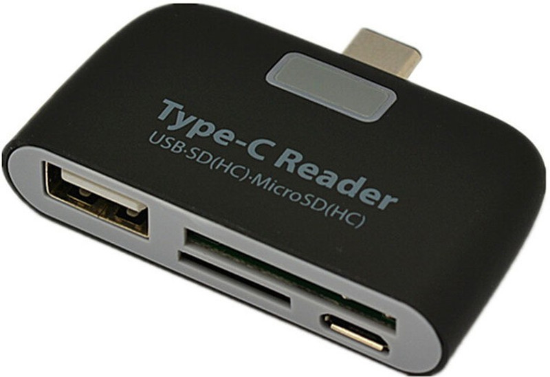 Big Square USB 3.1 Type C BS2 Card Reader(Black)