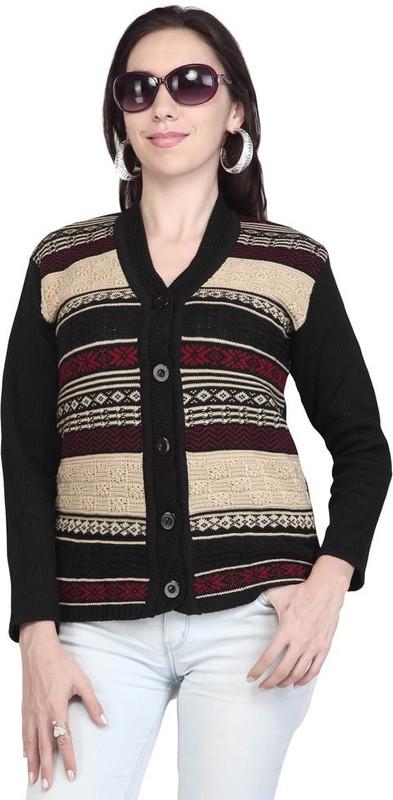 Thinline Women Button Printed Cardigan