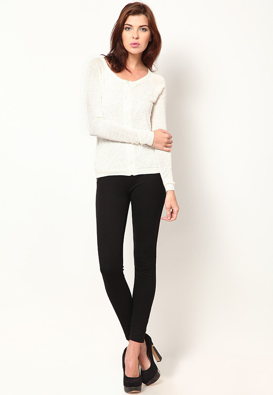 Vero Moda Women Zipper Self Design Cardigan