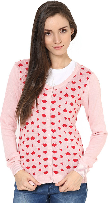 Only Women Button Printed Cardigan