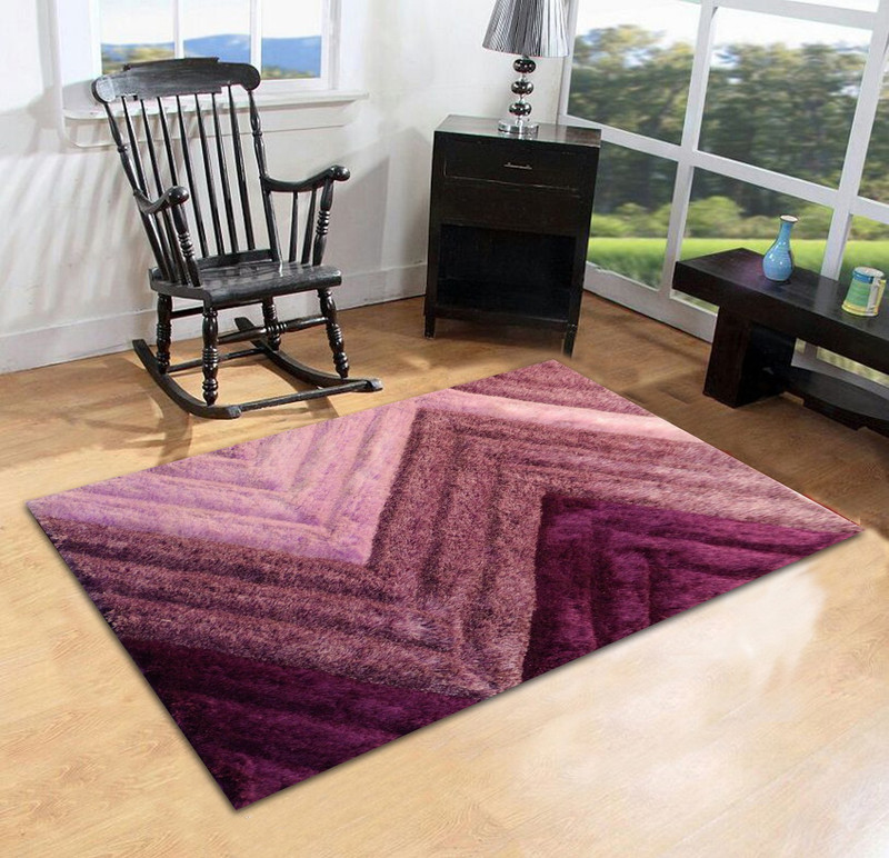 FurnishingLand Purple Polyester Area Rug(90 cm  X 150 cm)