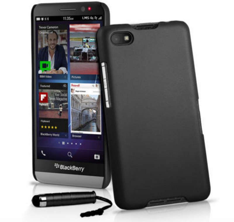 Case Creation Back Cover for Blackberry Z30, BlackBerryZ30, Black berry BBZ30(Dark Pitch Black)