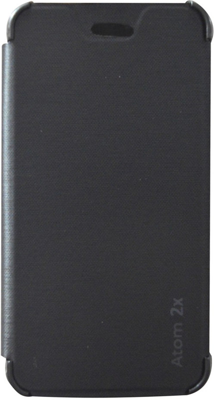 Coverage Flip Cover for Lava Iris Atom 2X(Black)