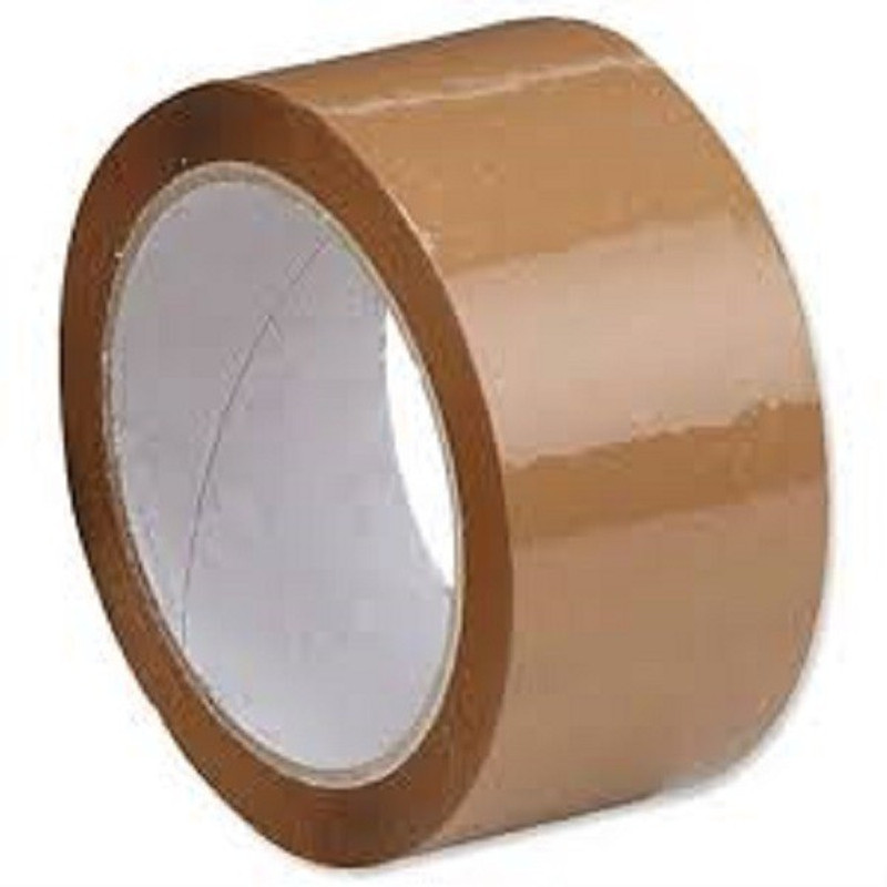 power wonder 40 microns hand B.O.P.P SELF ADHESIVE TAPES 48 MM (2") BROWN 100 MTRS SET OF 6 ROLLS (manual)(Brown)