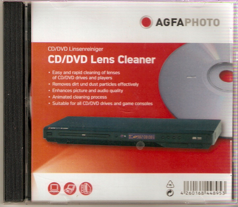 Agfa Photo Cd/Dvd Lens Cleaner for Laptops, Computers(AP108015)