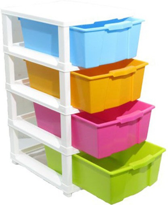 Wud Kraft Plastic Free Standing Chest of Drawers(Finish Color - Multicolor, DIY(Do-It-Yourself))