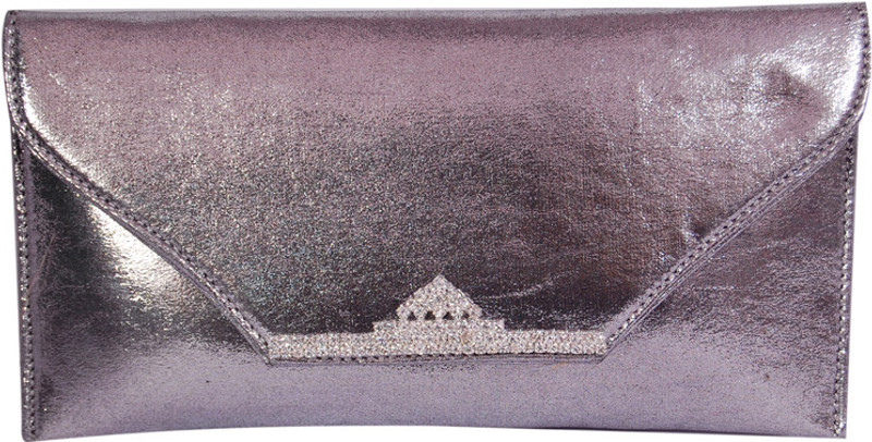 Womaniya Casual Silver Clutch