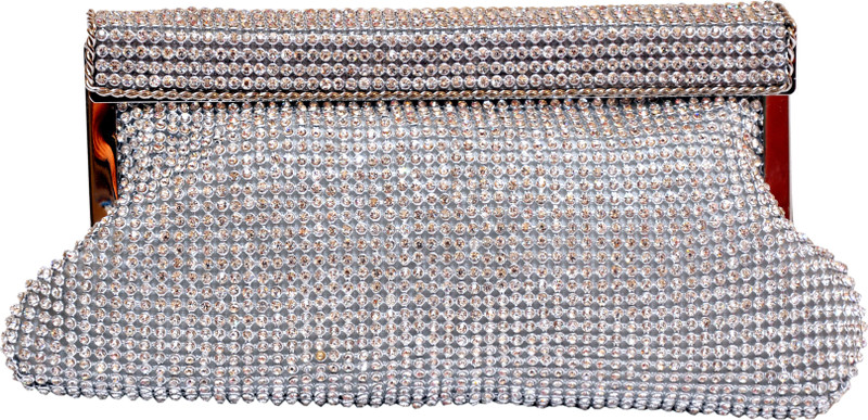 Tanishka Exports Casual Silver Clutch