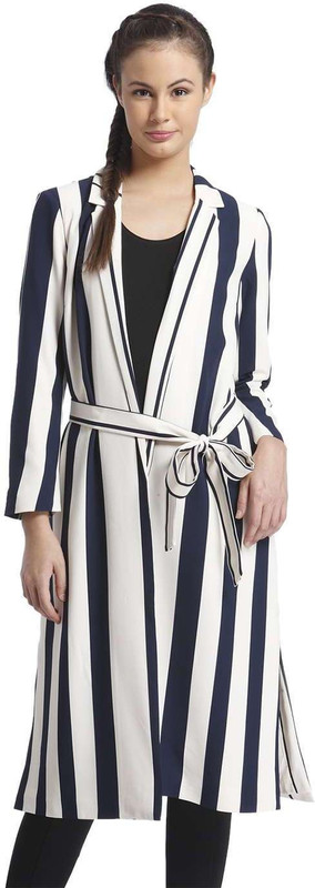 Only 96%Polyester,4%Elastane Striped Coat Only 96%Polyester,4%Elastane Striped Coat