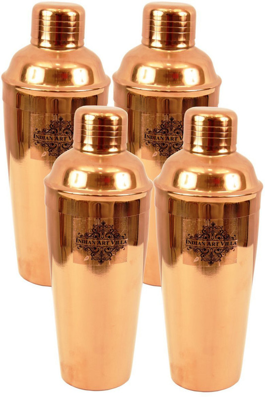 IndianArtVilla 750 ml Steel Cocktail Shaker(Brown)