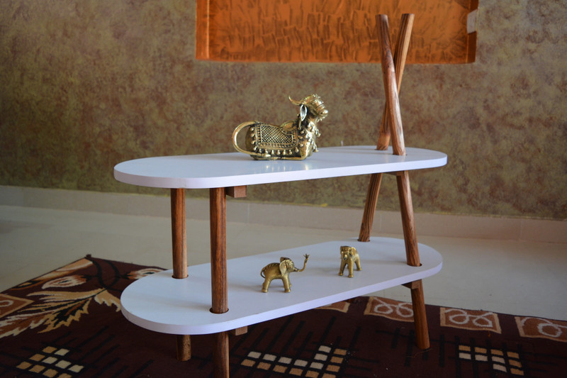 Nivedha Engineered Wood Coffee Table(Finish Color - white) RS.6999 (58.00% Off) - Flipkart
