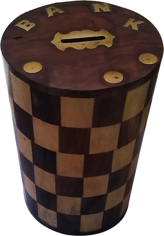 SwadesiBuyzzar Wooden Money Bank Coin Bank(Brown)