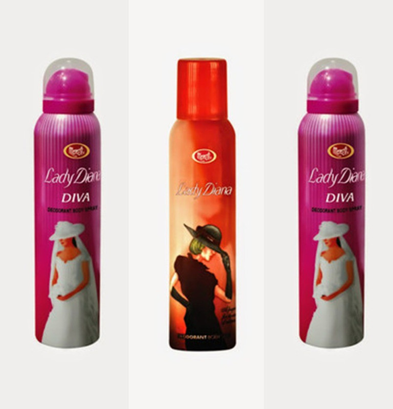Monet Monet 1Lady Diana ,and 2 Diva Body Spray Combo Set(Set of 3)