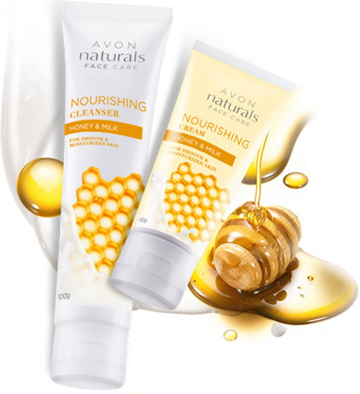 Avon Nourishing Honey & Milk cleanser (100g) + Cream (50g)(Set of 2)