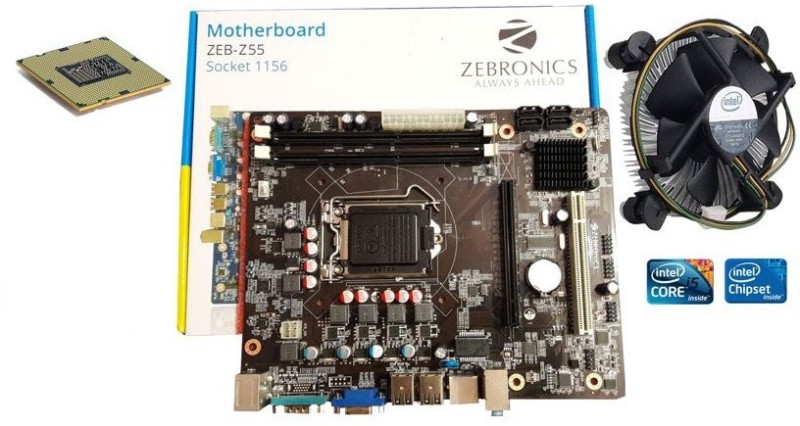 Zebronic Z55_Corei5 Combo Motherboard(Brown) RS.7099 (44.00% Off) - Flipkart