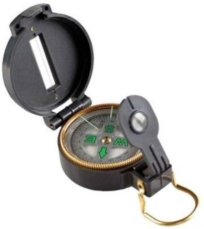 MK Mini Military Camping Marching Lensatic Magnifier Compass(Black)