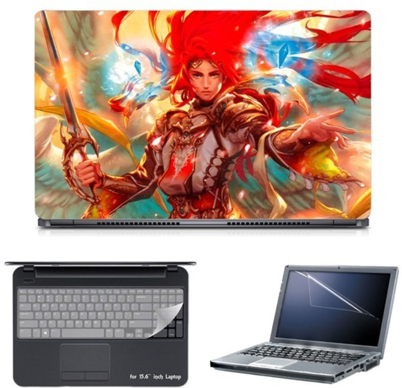 Skin Yard Magic Sword Angel Laptop Skin with Screen Protector & Keyguard -15.6 Inch Combo Set