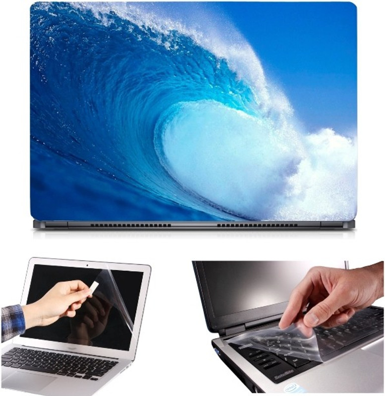 Skin Yard 3in1 Combo- Sea Big Waves Laptop Skin with Screen Protector & Keyguard -15.6 Inch Combo Set