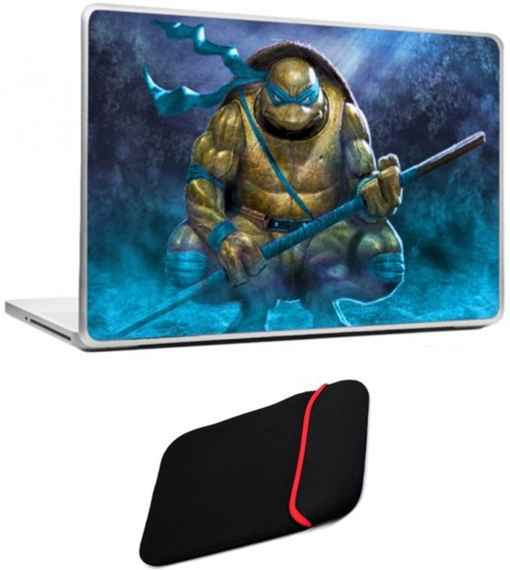 Skin Yard Purple Ninja Turtle Laptop Skin/Decal with Reversible Laptop Sleeve - 15.6 Inch Combo Set