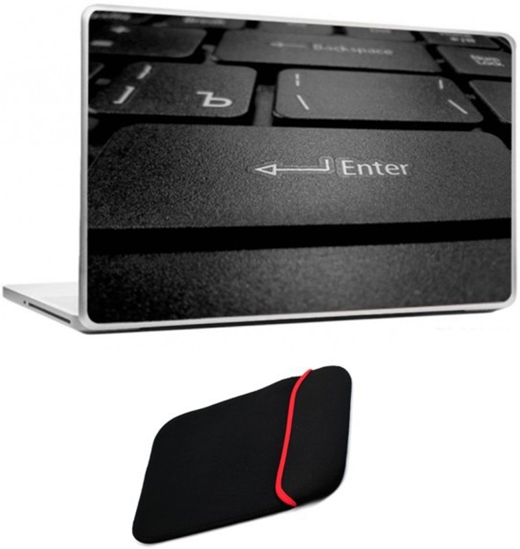 Skin Yard KeyBoard Enter Laptop Skin/Decals with Reversible Laptop Sleeve - 14.1 Inch Combo Set