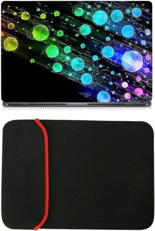 Skin Yard Bubble Abstract Laptop Skin/Decal with Reversible Laptop Sleeve - 15.6 Inch Combo Set