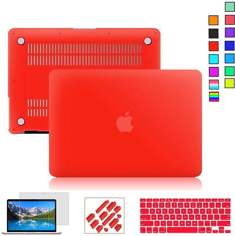 LUKE For MacBook Air 13.3 inch Case Hard Shell Plastic Case+Matching Keyboard Skin+LCD Screen Protector +12pcs Dust plug + Touchpad Protector Model A1369 / A1466 Combo Set