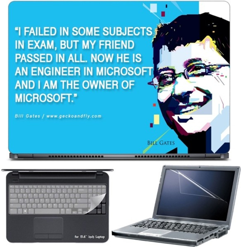 Skin Yard Bill Gates Motivational Quotes Laptop Skin with Screen Protector & Keyboard Skin -15.6 Inch Combo Set