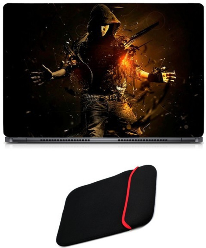 Skin Yard Kill Me Vocal Cover Laptop Skin/Decal with Reversible Laptop Sleeve - 15.6 Inch Combo Set