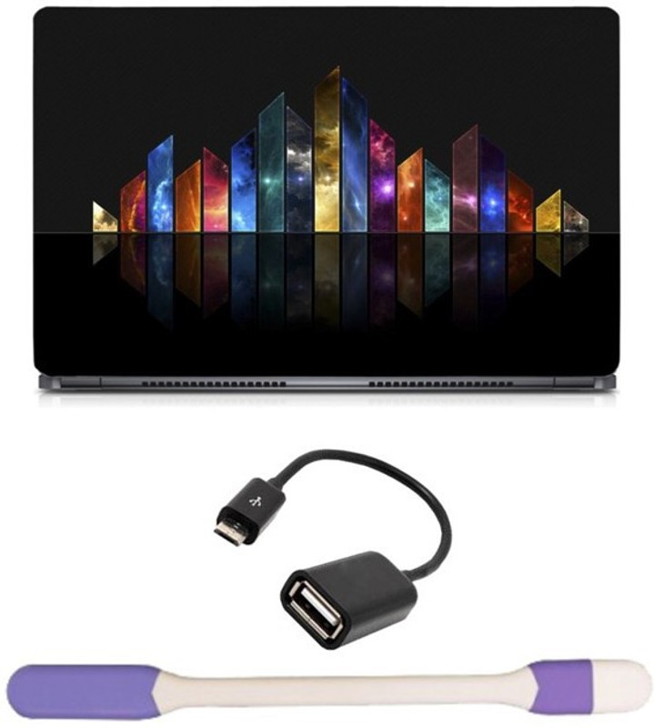 Skin Yard Dirty Dubstep Music Laptop Skin with USB LED Light & OTG Cable - 15.6 Inch Combo Set