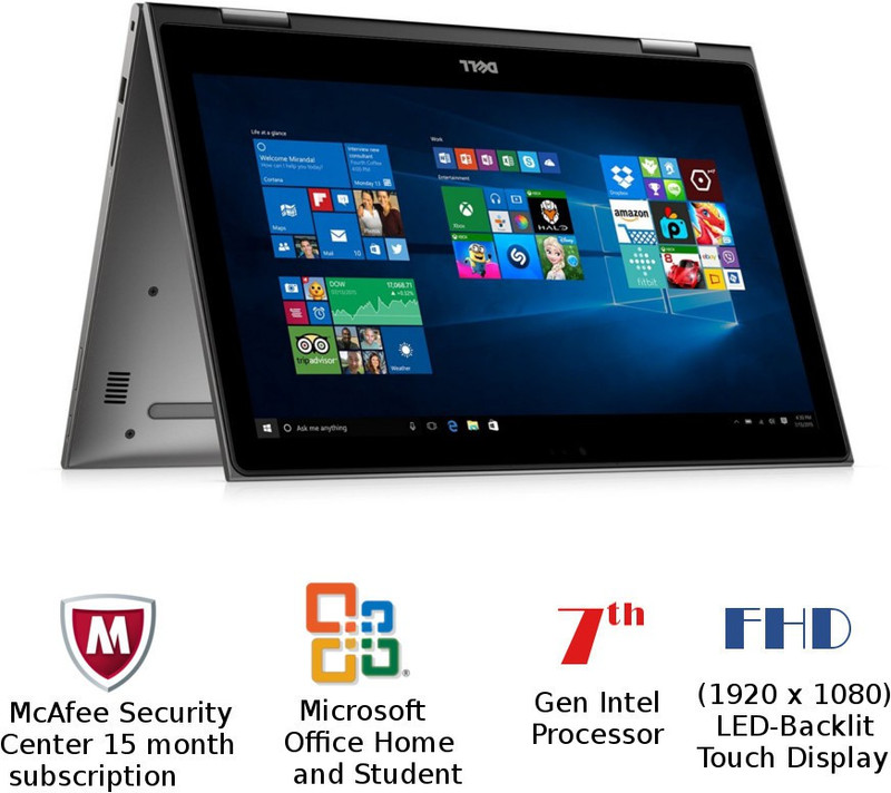Dell Inspiron 5000 Core i7 7th Gen - (8 GB/1 TB HDD/Windows 10 Home) 5578 2 in 1 Laptop(15.6 inch, Gray, 1.62 kg, With MS Office) Dell Inspiron 5000 Core i7 7th Gen - (8 GB/1 TB HDD/Windows 10 Home) 5578 2 in 1 Laptop(15.6 inch, Gray, 1.62 kg, With MS Office)
