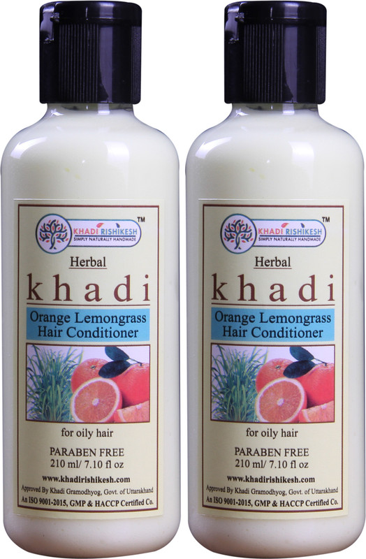 Khadi Rishikesh Herbal Orange Lemongrass Pack of 2 Hair-Conditioner Each -(210 ml)