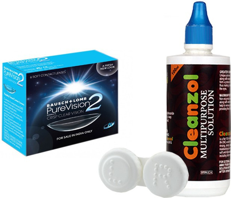Bausch & Lomb PureVision2 with Lens Care Kit By VisionsIndia Monthly(-5.00, Contact Lenses, Pack of 6) Bausch & Lomb PureVision2 with Lens Care Kit By VisionsIndia Monthly(-5.00, Contact Lenses, Pack of 6)