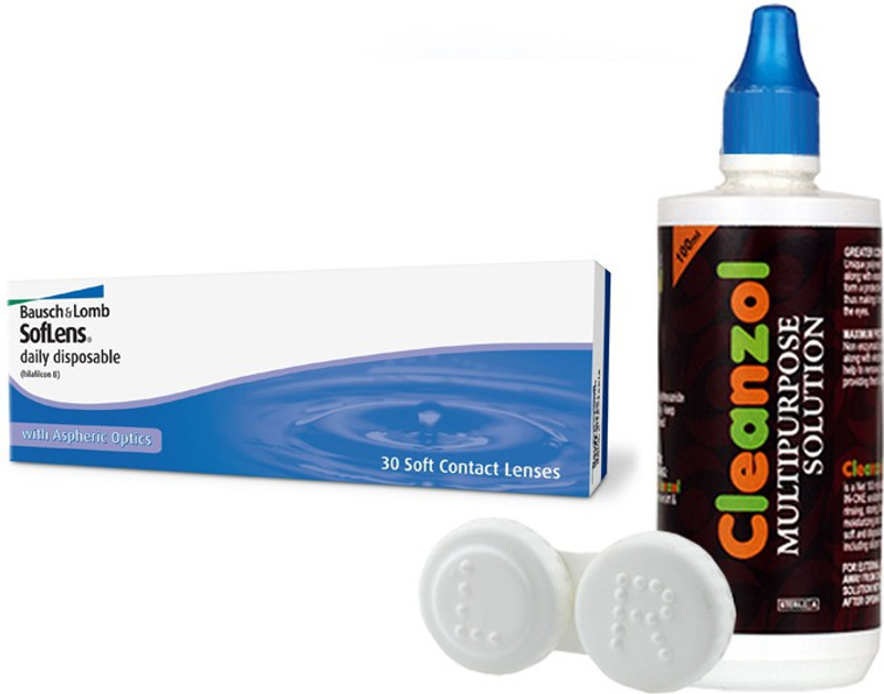 Bausch & Lomb Soflens Daily Disposable with LensCareKit By VisionsIndia Daily(-2.00, Contact Lenses, Pack of 30) Bausch & Lomb Soflens Daily Disposable with LensCareKit By VisionsIndia Daily(-2.00, Contact Lenses, Pack of 30)