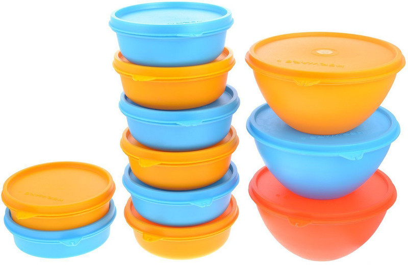 Herware 104-10  - 6300 ml Plastic Multi-purpose Storage Container(Pack of 11, Multicolor) RS.759 (61.00% Off) - Flipkart