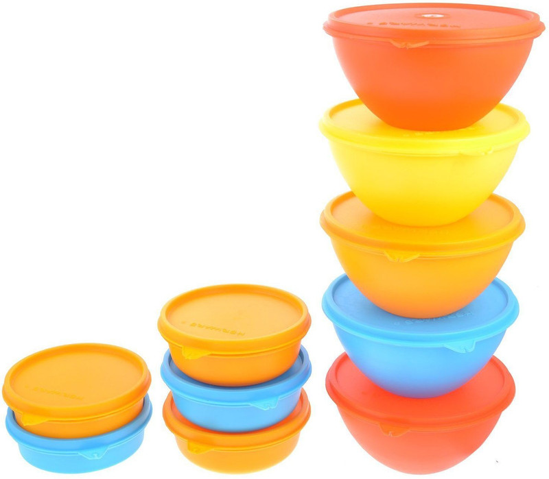 Herware 104-11  - 6870 ml Plastic Multi-purpose Storage Container(Pack of 10, Multicolor) RS.729 (62.00% Off) - Flipkart