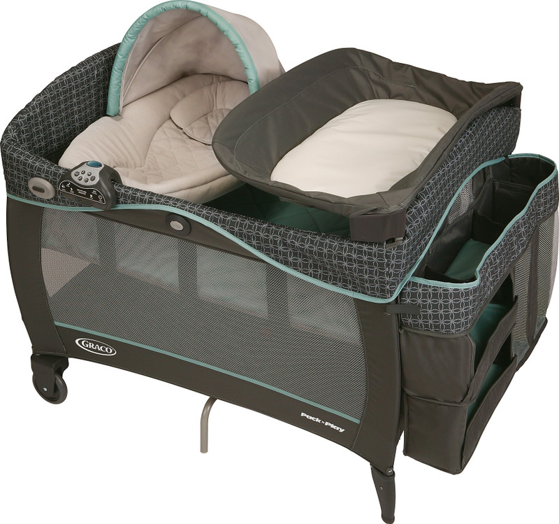 Graco Pack 'n Playplayard with Newborn Napper Station Dlx - Cascade Cot(Multicolor)