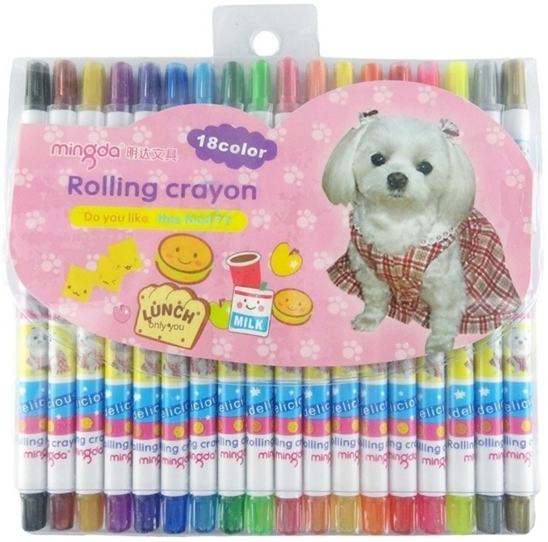Mingda Rolling Crayon 18(Set of 18, Multicolor)