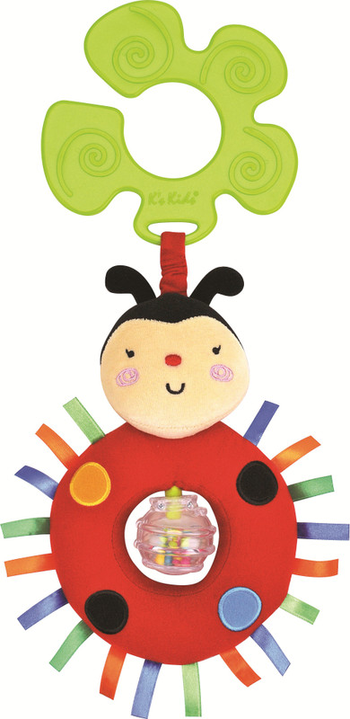 K's Kids Funky Stroller Pals - Rattling Ladybug(Multicolor)