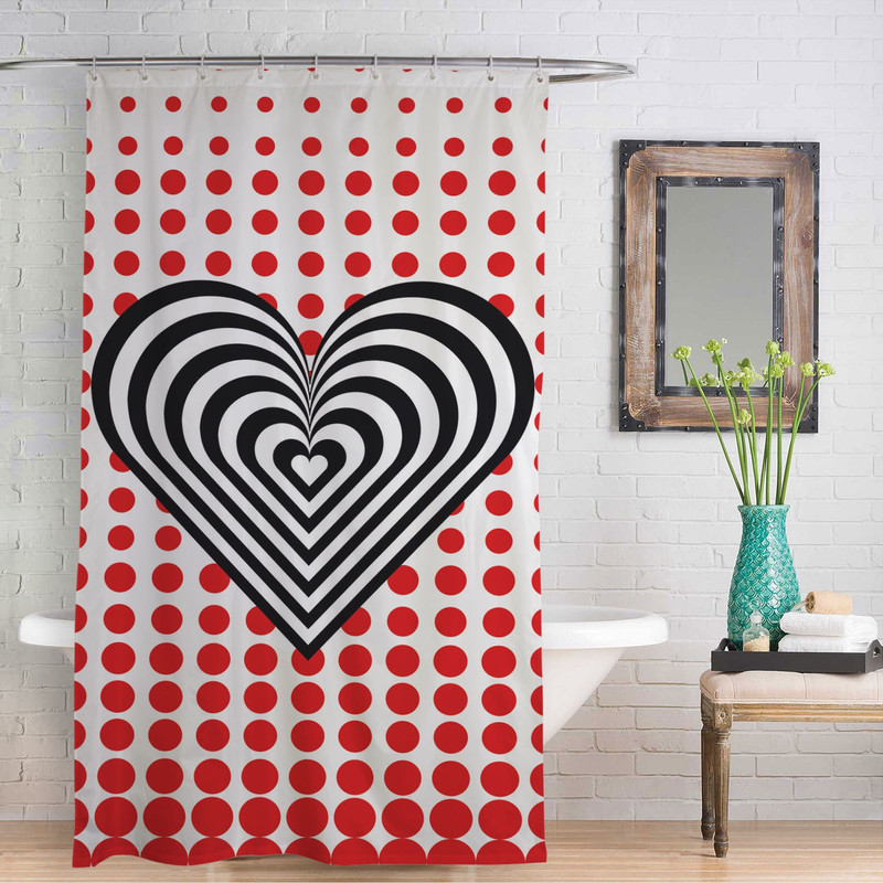 right 230 cm (7 ft) Polyester Shower Curtain Single Curtain(Abstract, White)