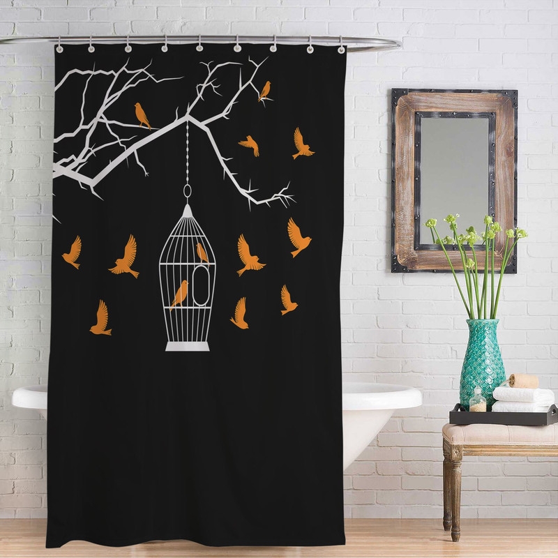 right 230 cm (7 ft) Polyester Shower Curtain Single Curtain(Animal, White)