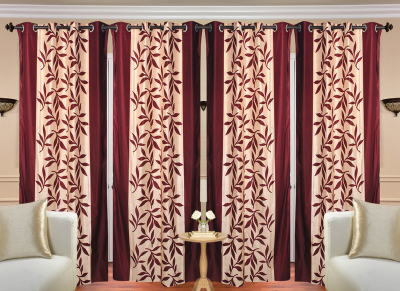 Handloom Hut 274 cm (9 ft) Polyester Long Door Curtain (Pack Of 4)(Printed, Maroon Kolawery Long Door) RS.2999 (70.00% Off) - Flipkart