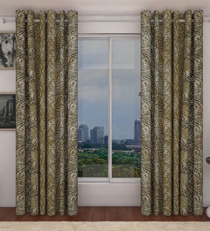 check MRP of yellow grey curtains Home Candy
