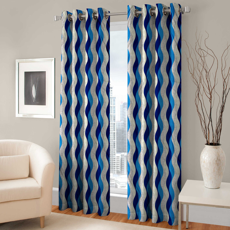 Optimistic Home Furnishing 213 cm (7 ft) Polyester Door Curtain (Pack Of 2)(Abstract, Blue) RS.1199 (66.00% Off) - Flipkart