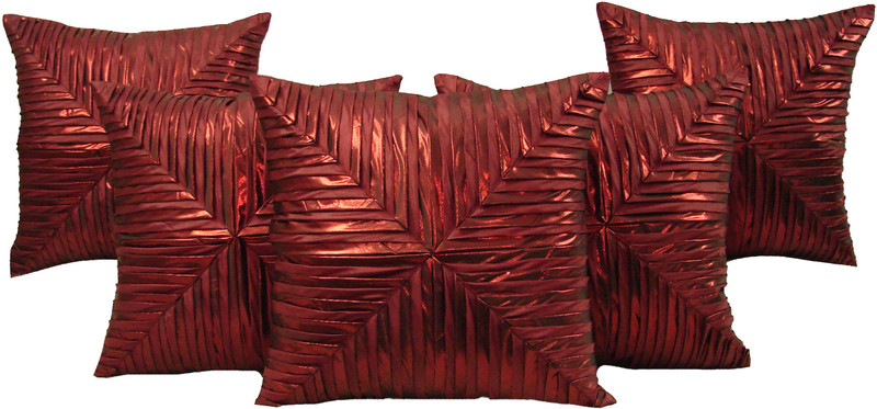 HOME SHINE Geometric Cushions Cover(Pack of 5, 40 cm*40 cm, Maroon) RS.648 (76.00% Off) - Flipkart
