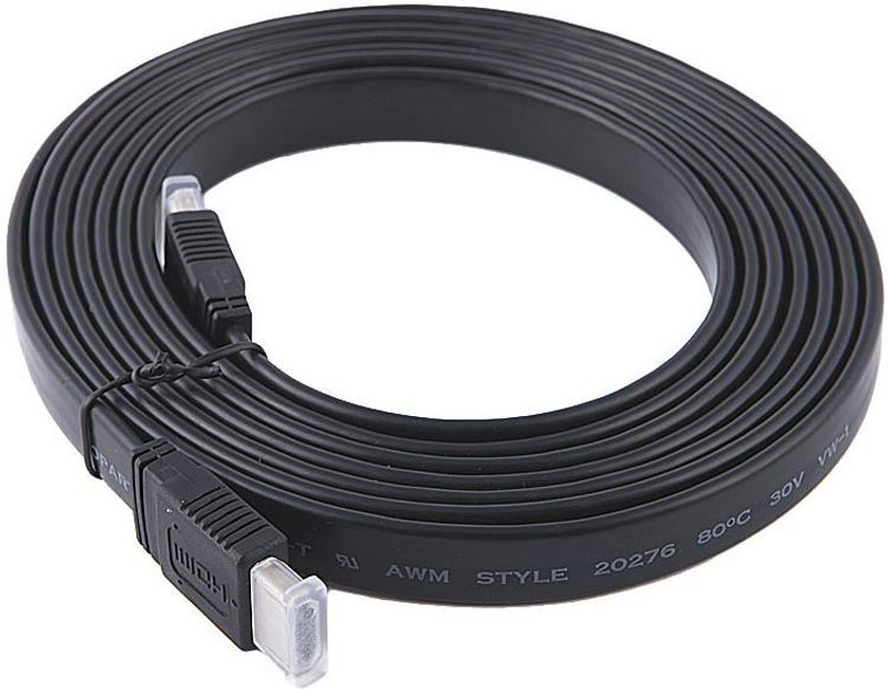 VeeDee usb 3.0 HDMIFLAT 1.5 m HDMI Cable(Compatible with TVs, Set top box, Computers, Black, One Cable)