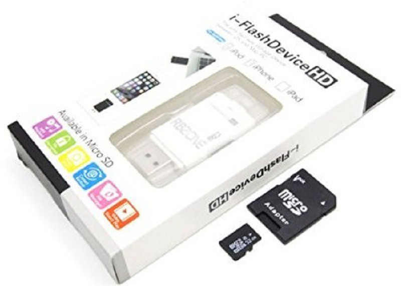 casepoint i-Flash Device HD SD Memory Card Reader Adapter USB 8-pin Port Flash Drive Memory Stick for iPad / iPod Touch / iPhone 5s / iPhone 6 1 m OTG Cable(Compatible with Mobile, Laptop, Tablet, Mp3, Gaming Device, White)