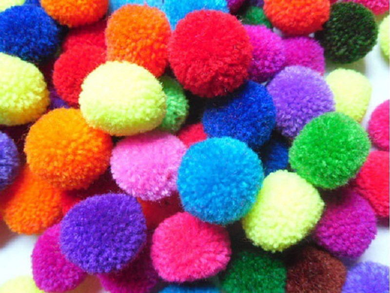 Rasmy Home Decors Multicolor multi colour pom pom - 100 Rasmy Home Decors Multicolor multi colour pom pom - 100