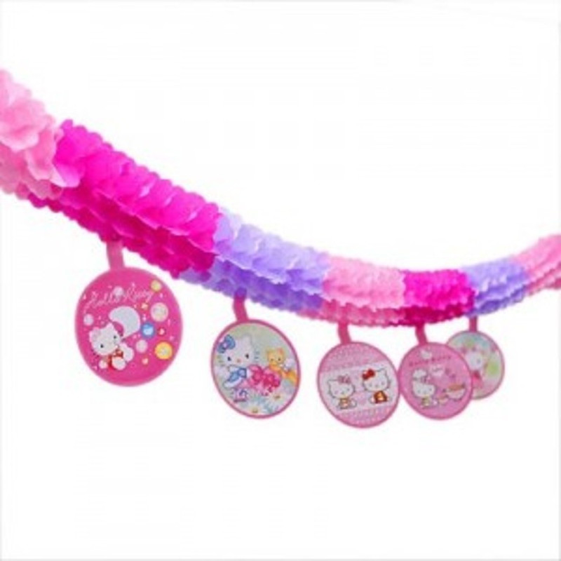 Funcart Multicolor Hello Kitty paper garland decoration streamer with cutouts - 3 meters long - 10 g Funcart Multicolor Hello Kitty paper garland decoration streamer with cutouts - 3 meters long - 10 g